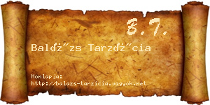Balázs Tarzícia névjegykártya